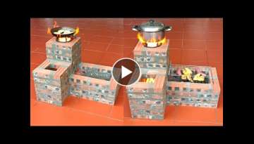 Multi-function wood stove - Firewood-saving rocket stove