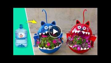 Amazing Garden, Recycle Plastic Container To Make Cat-Shaped Flower Pots For Your Garden