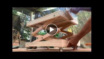 Amazing Creative Woodworking Design Project // How To Make Homemade Wooden Lifting Table