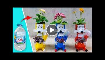 How To Make Fox Flower Pots Garden with Plastic Bottles Garden Recycle | Garden Design