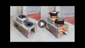 DIY 3 - 1 multi-function wood stove from sink and cement
