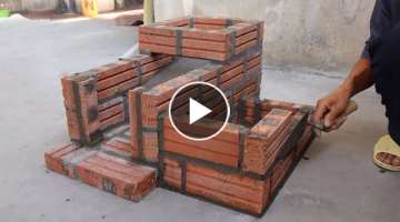 Build a wood stove + Bake with red bricks and cement