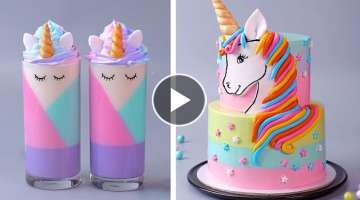 Oddly Satisfying and Fantastic Unicorn Cake Decorating Ideas | Beautiful Colorful Cake Tutorials