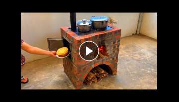Three in one wood stove / Creative ideas from cement and brick