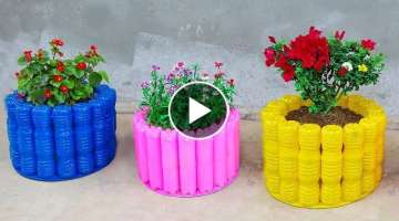 Awesome Ideas, How To Make Amazing Flower Pot From plastic bottles for your Garden