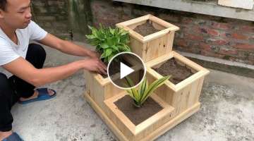 Amazing Reusable Wood Project - How To Process Pallet Wood Into Beautiful Flower Pots Easily