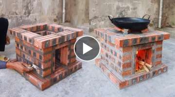 Building a beautiful and simple outdoor wood stove - Creative cement works