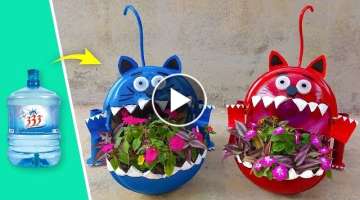 Amazing Garden, Recycle Plastic Container To Make Cat-Shaped Flower Pots For Your Garden