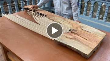 Amazing Extremely Creative Woodworking Idea From Discarded Wood // Build Outdoor Table For Garden