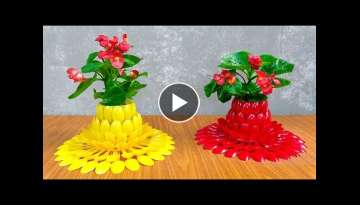 Amazing Tips, Making cute desktop flower pots from a spoon