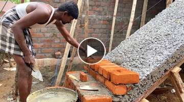 Traditional Stair Technician-How to build a Design brick stair in fastest way-using sand and ceme...