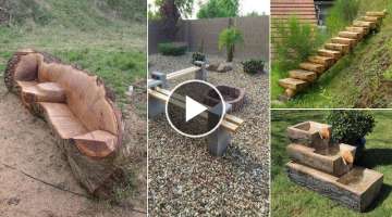 20 + Creative Ways of Turning Logs And Stumps Into Garden Furniture | garden ideas