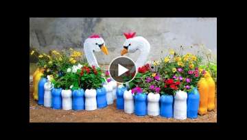 Diy Swan Flower Pots from Plastic Bottles And Concrete For Garden | Cement Pots for Plants