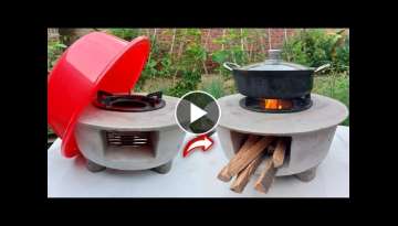 How To Cast a Cement Stove With a Plastic Pots is Both Easy and Save Firewood.