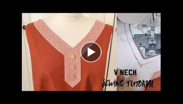 Sewing Technique for Beginners | How To Sew A Beautiful V Neckline | Sewing Tips and Tricks #40
