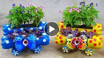 Unique Garden - Beautiful Colorful Flower Pots Ideas From Recycled Plastic Bottles