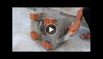 Wow Wow. The idea of ​​making a wood stove from cement and plastic baskets