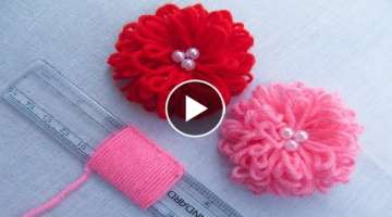 Hand Embroidery Amazing Trick# Easy Flower Embroidery Trick with Scale# Sewing Hack