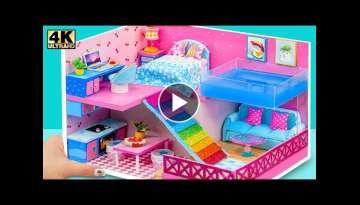 DIY Miniature House #46 ❤️ How To Make Cardboard House with bedroom, kitchen, living room, me...