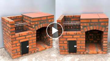 How to make an outdoor grill from bricks and cement