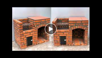 How to make an outdoor grill from bricks and cement
