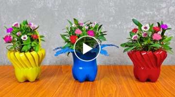 How To Make Cute Flower Pot From Plastic Bottles Recycle For Your Garden