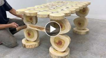 Amazing Woodworking Ideas From Ugly Wood - Build A Table With Unique Design